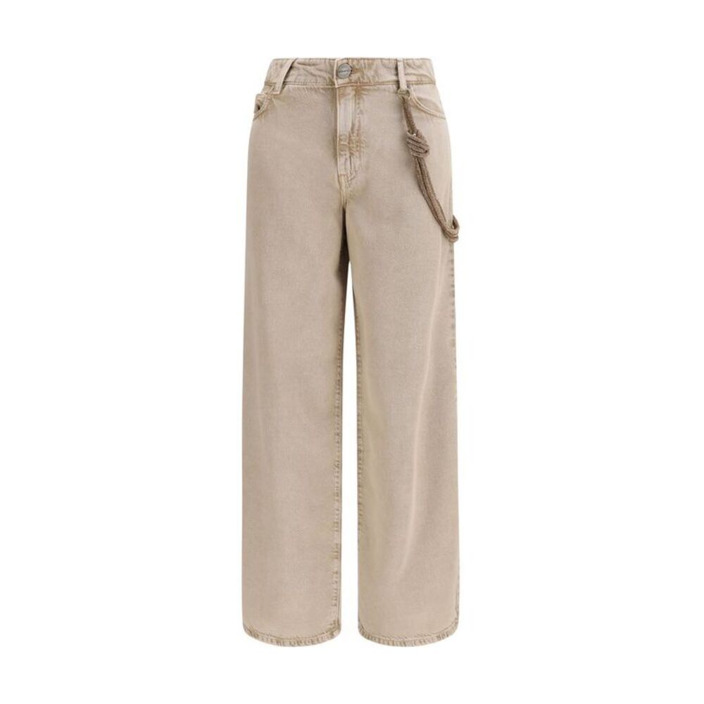 PINKO Beige Cotton Relaxed Fit Women's Jeans
